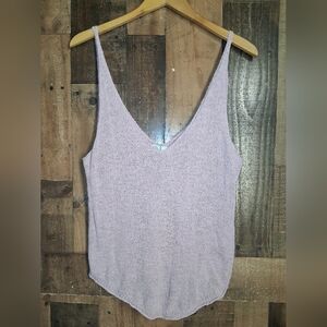 Free People Beach Slouchy Knit Tank Top Size Medium V Neck